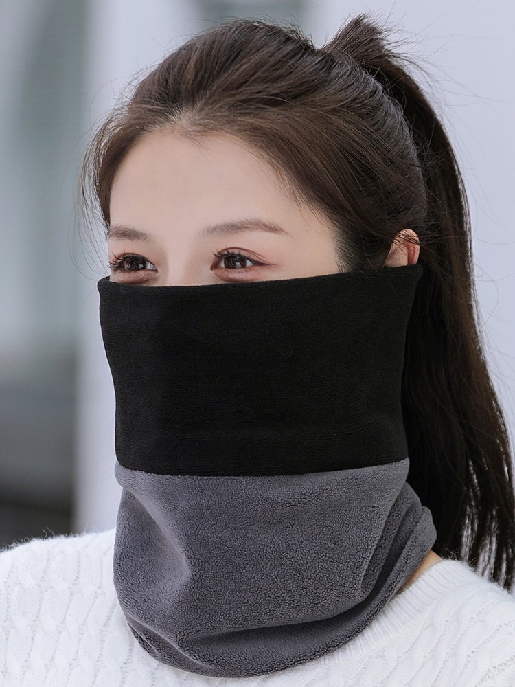 With a velvet mask for the winter skiing and a thick twirling turban hat