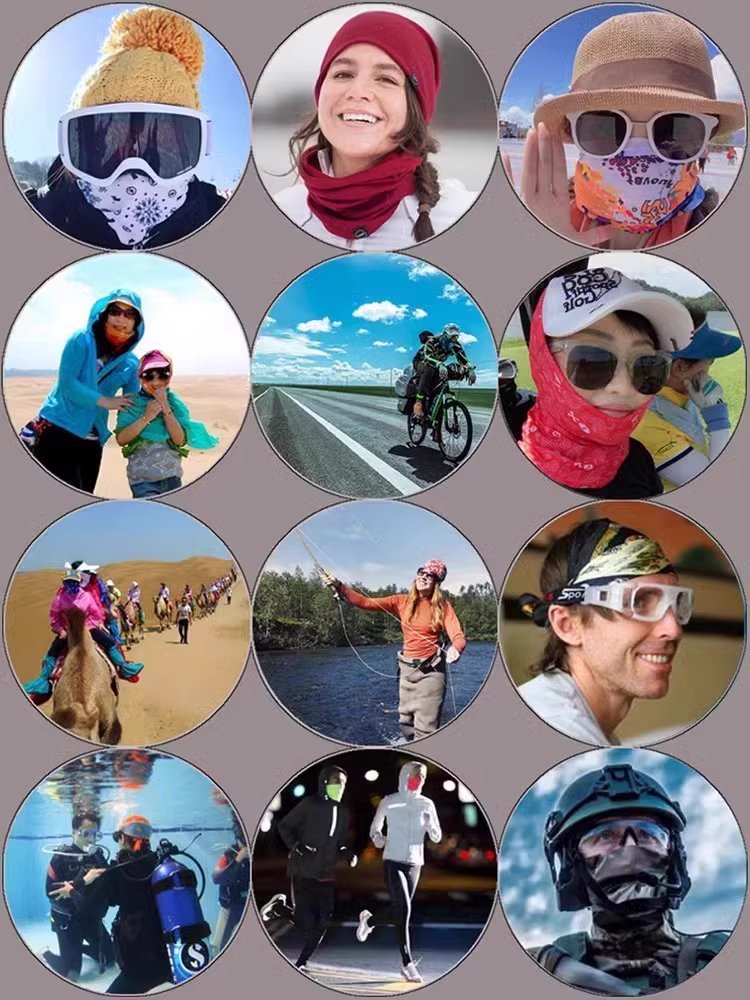 279-309 Out-of-the-house sports cycling with a lot of sunproof air drying, turban-covered men and women