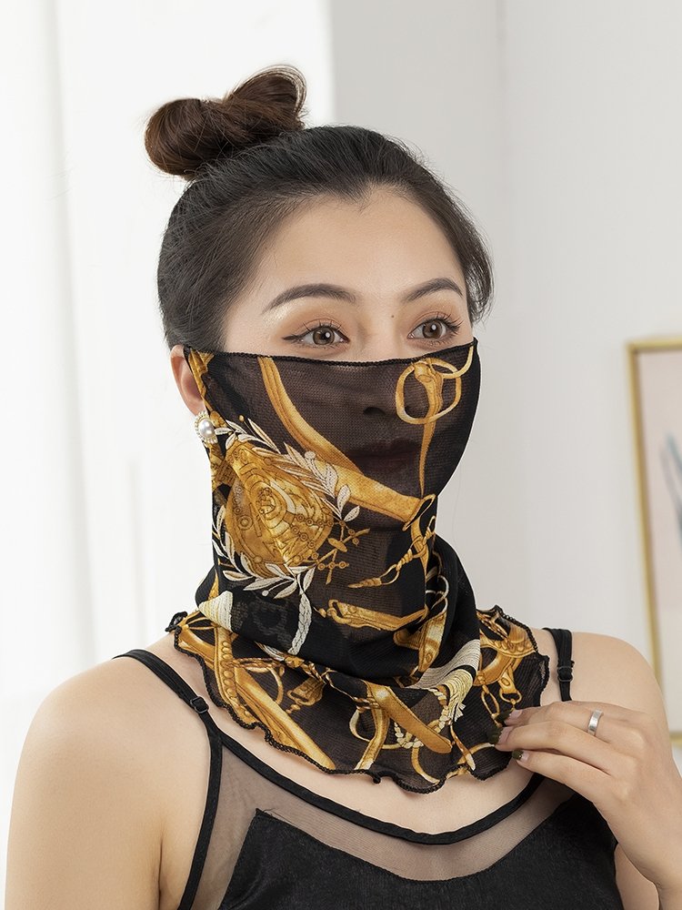 Summer sunscreen mask with ear mask towels and UV-protected neck-marked hair belts