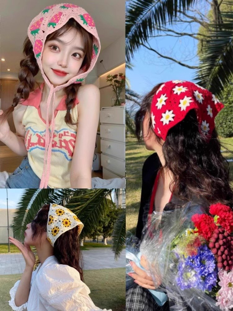 ♪ ins sweet, lovely hand-knit turban ♪