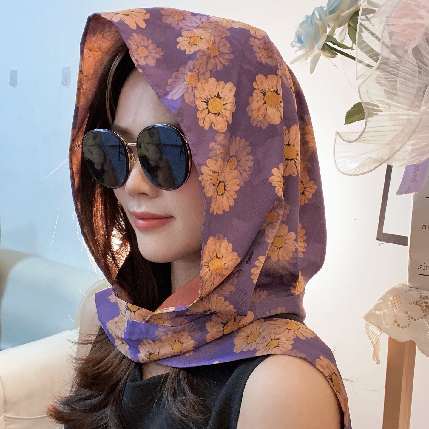 Two-faced sunscreen turbans and turbans for the summer