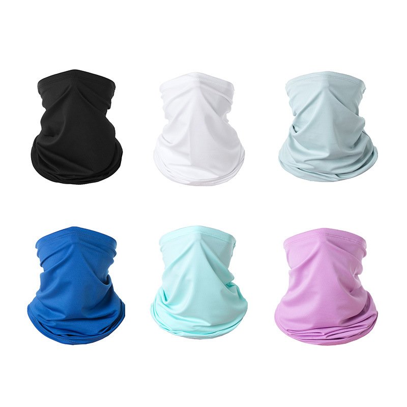 Outdoor sports magic turbans on a tan mask to protect the weather from the sand and the sand