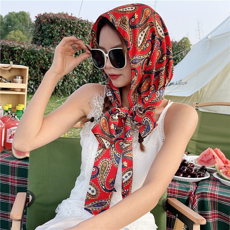 2024 Spring/Summer Red Mask Mask, sunscreen, neck-protected silk towels, sunscreen hoods