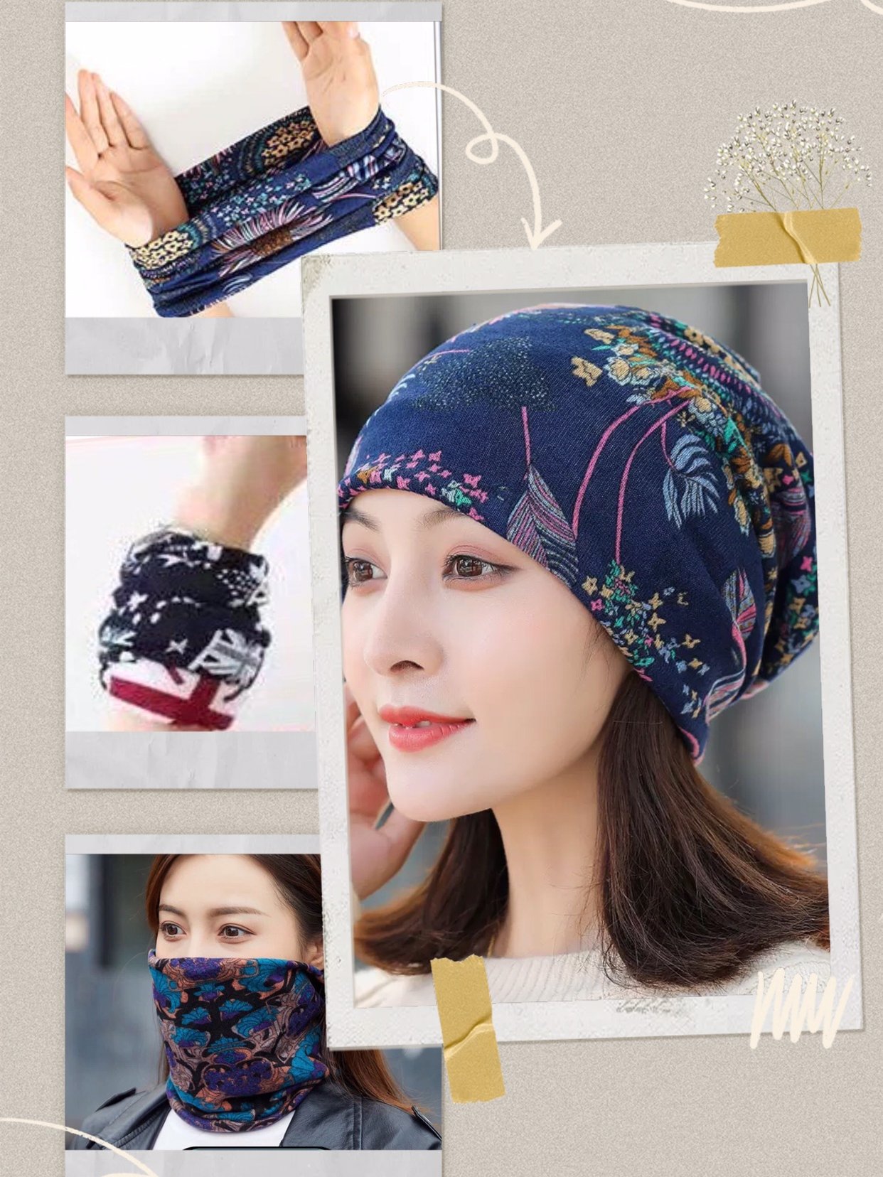 The new Korean version of autumn and winter uses the hood to keep the wind mask warm