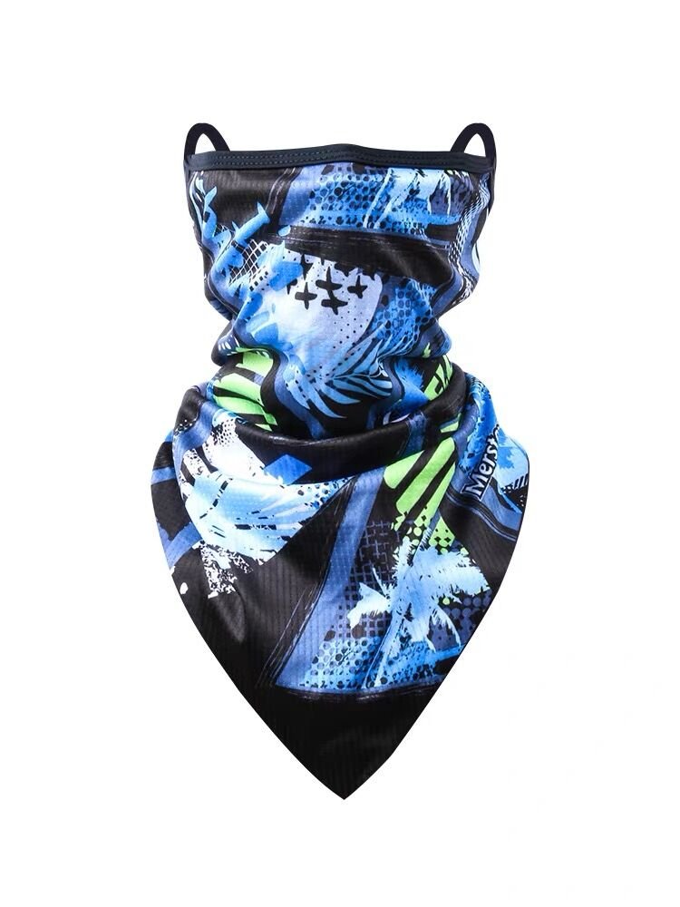 Summer sunscreened ice masked men and women with magic headscarves and tripoding for neck and neck garters