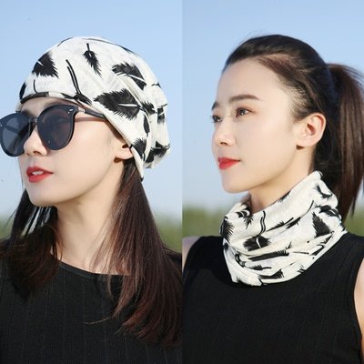 Summer tan-proof neck-covered, ice-skinned hoods riding a turban with a turban