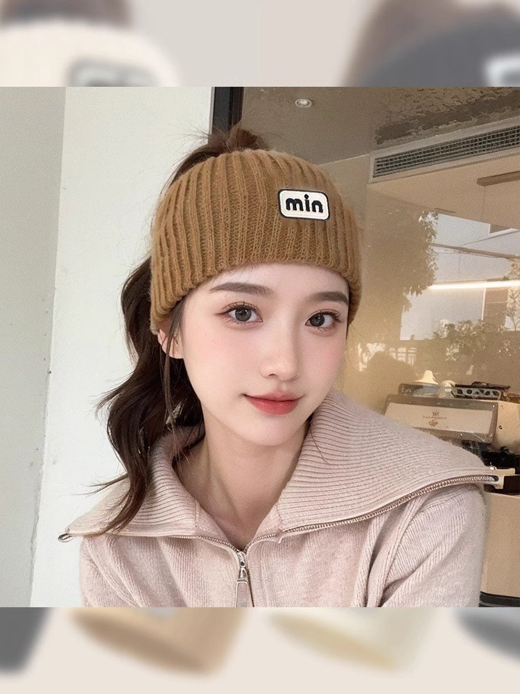 A new 2024 knitting and heating turban for women with air-conditioning and blow-proof head hats in the autumn and winter after the birth