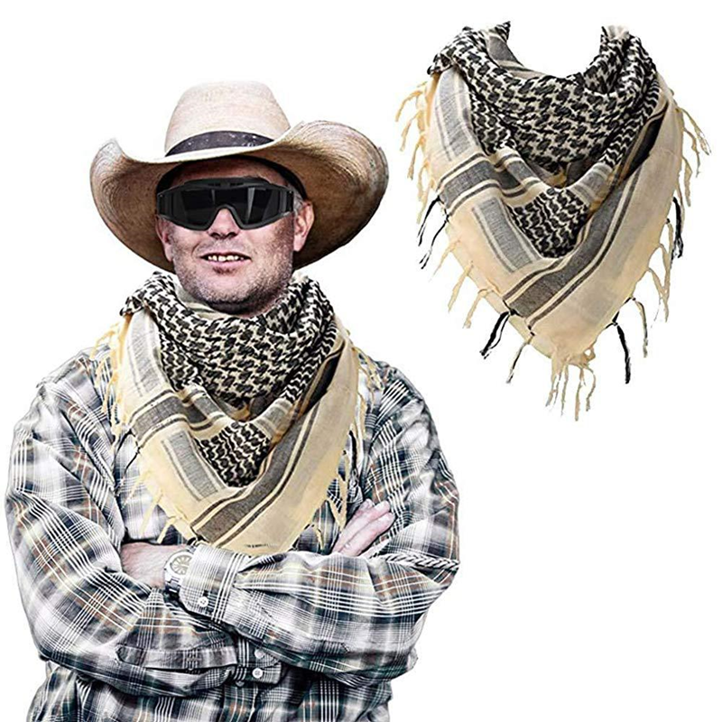 "Tactical desert scarf wrapped in pure tampons with a Su-Arab male and female hood."