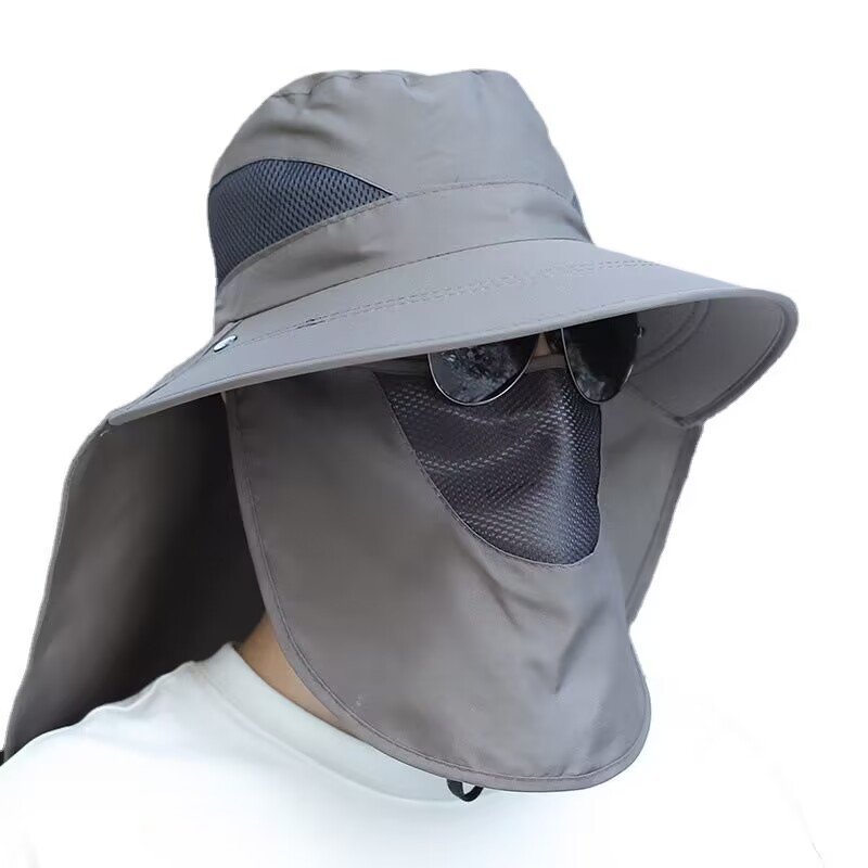 Outdoor face-covered suncaps and UV-protected sun hats for the summer