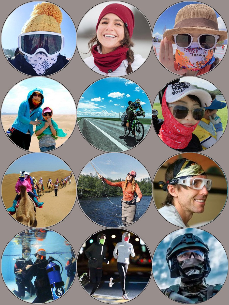 Red, outdoor sports, travel magic, sunscreen, air-proof dry, turban-covered, male and female