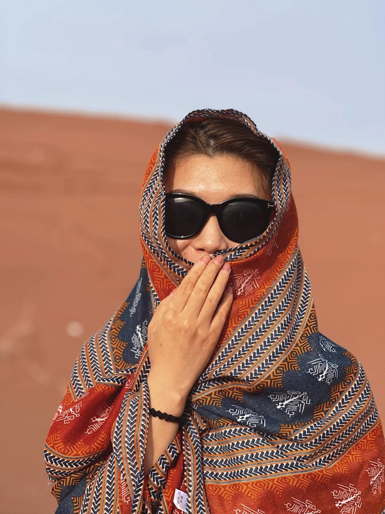 The turban turban turban girl with her summer desert tan-proof shawl