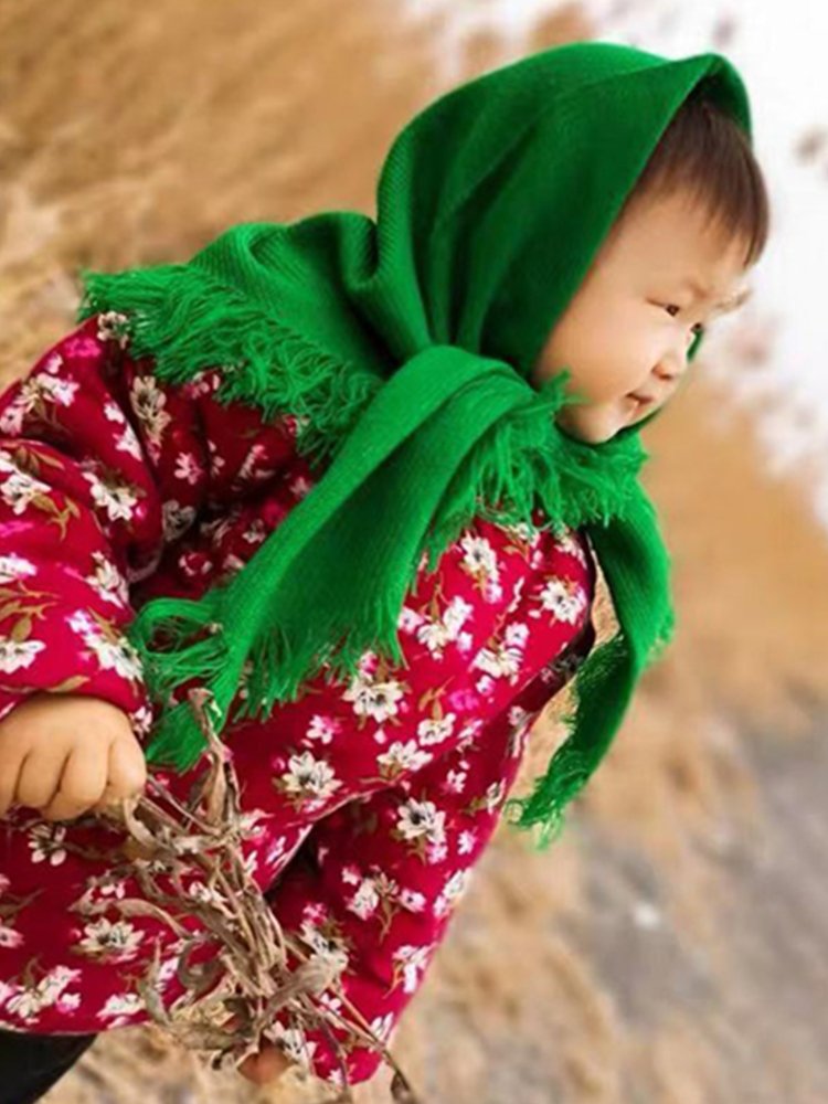 The turban of the old-age turban grandmother, the turban turban of the red-hot mother's green scarf