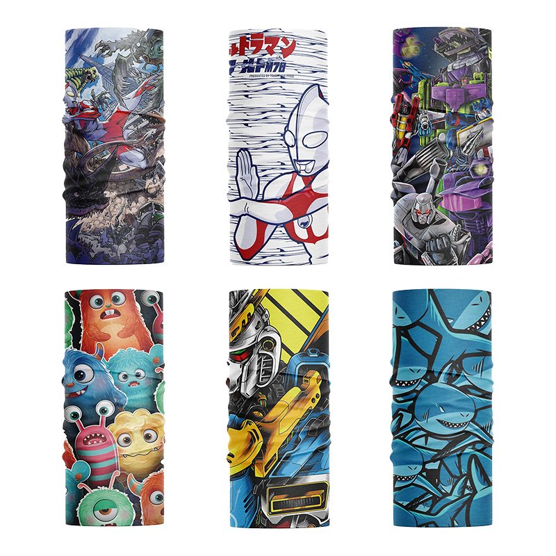 Children's magic headscarves for neck and neck-covered cartoons, camping on the beach for sun towels in cold summer