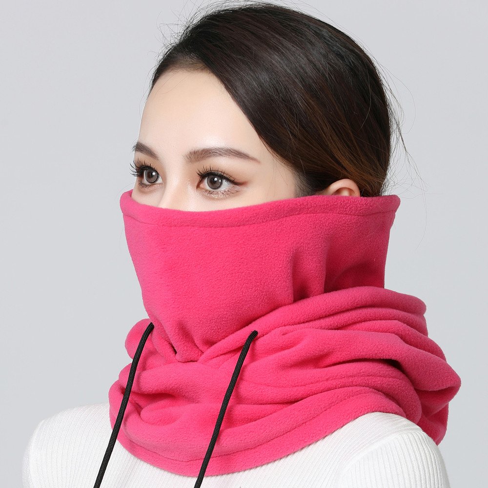 A man and woman riding a wind-proof hood with a thick cold-protected neck mask