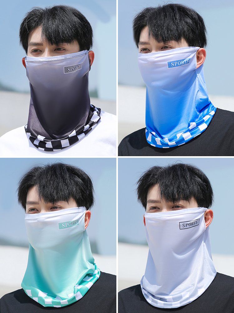 All-faced, man-skinned summer ice-skinned turbans driving around the neck