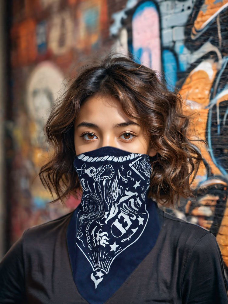 The King of Pirates rides the headscarves, and the men and women who wear the white-haired hip-hop motorcycle towels outside the front door