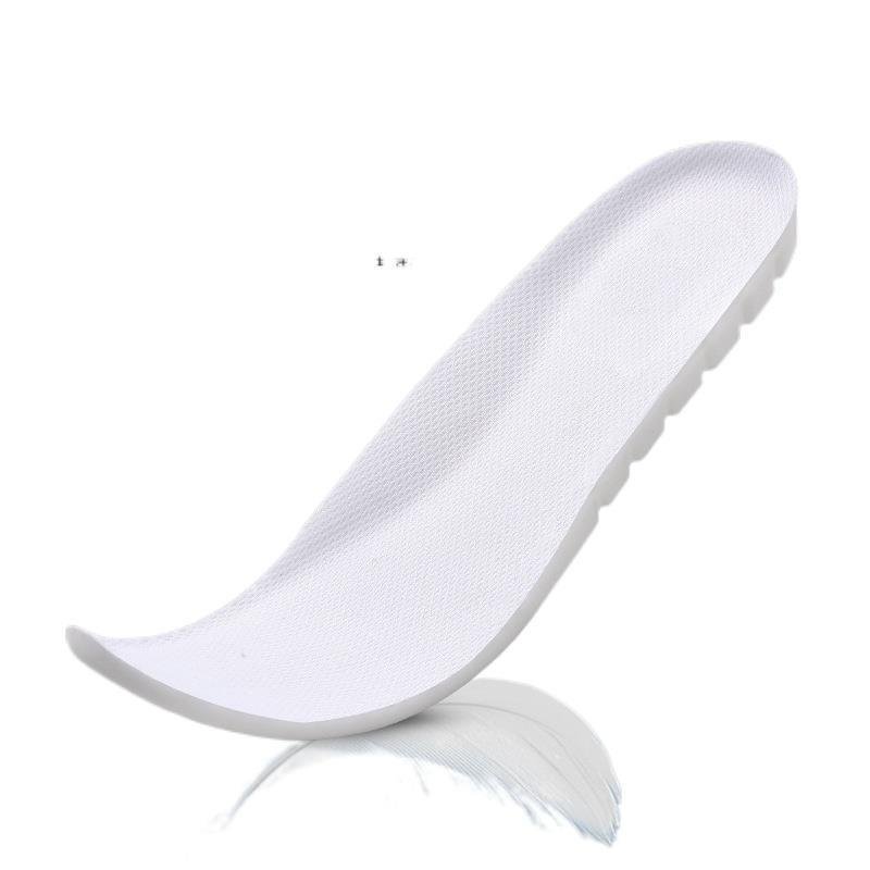 A woman with a high shoe mat in a white shoe, waterproof and a softer air