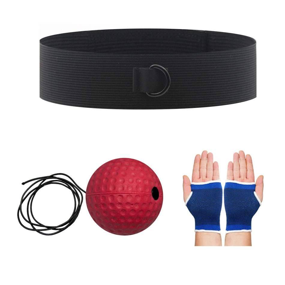 A knitted headband + red hard ball + hand palm
