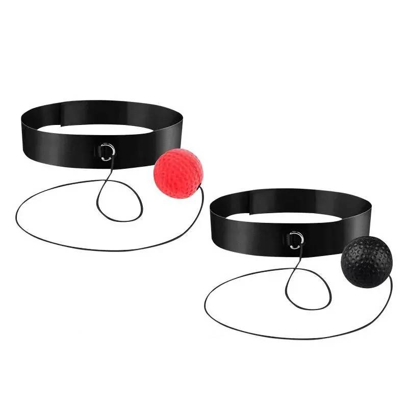 Quickball boxing reflects on the head of a child with a home-based training kit to fight and break out the depressive ball