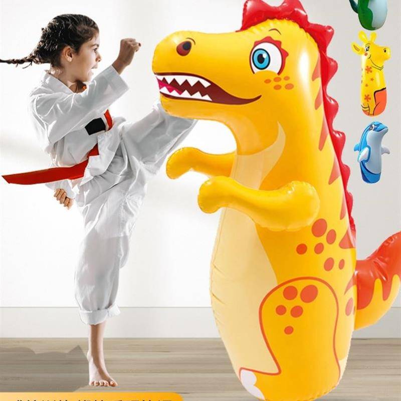 Falling Turk Boxing Sandbags Dinosaur Children's Fitness Flash Declaiming Sand Bags Family Boxing Training Equipment