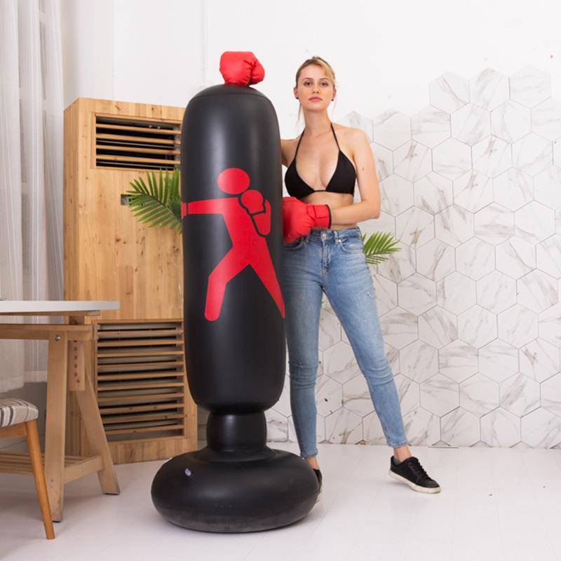 The new inflatable boxing column PVC thick children's tumbler adult fighting column venting fitness sandbags cross -border