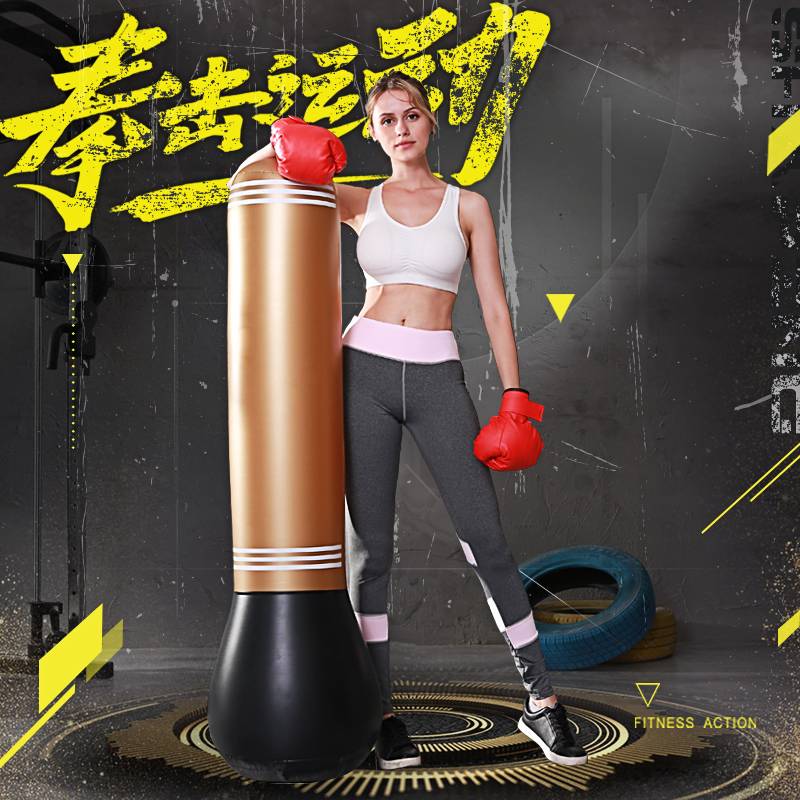An inflatable boxing pole of sandbags for adult children