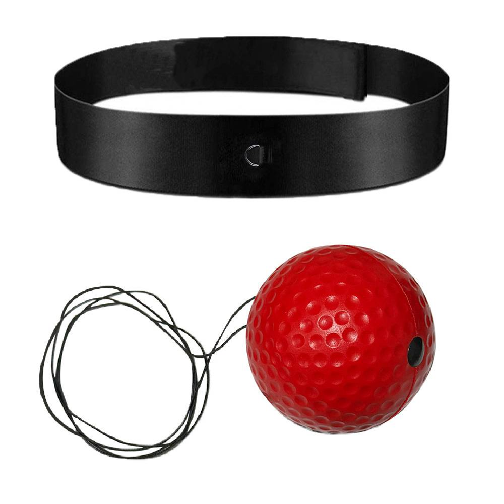 knitted headband + red softball + line