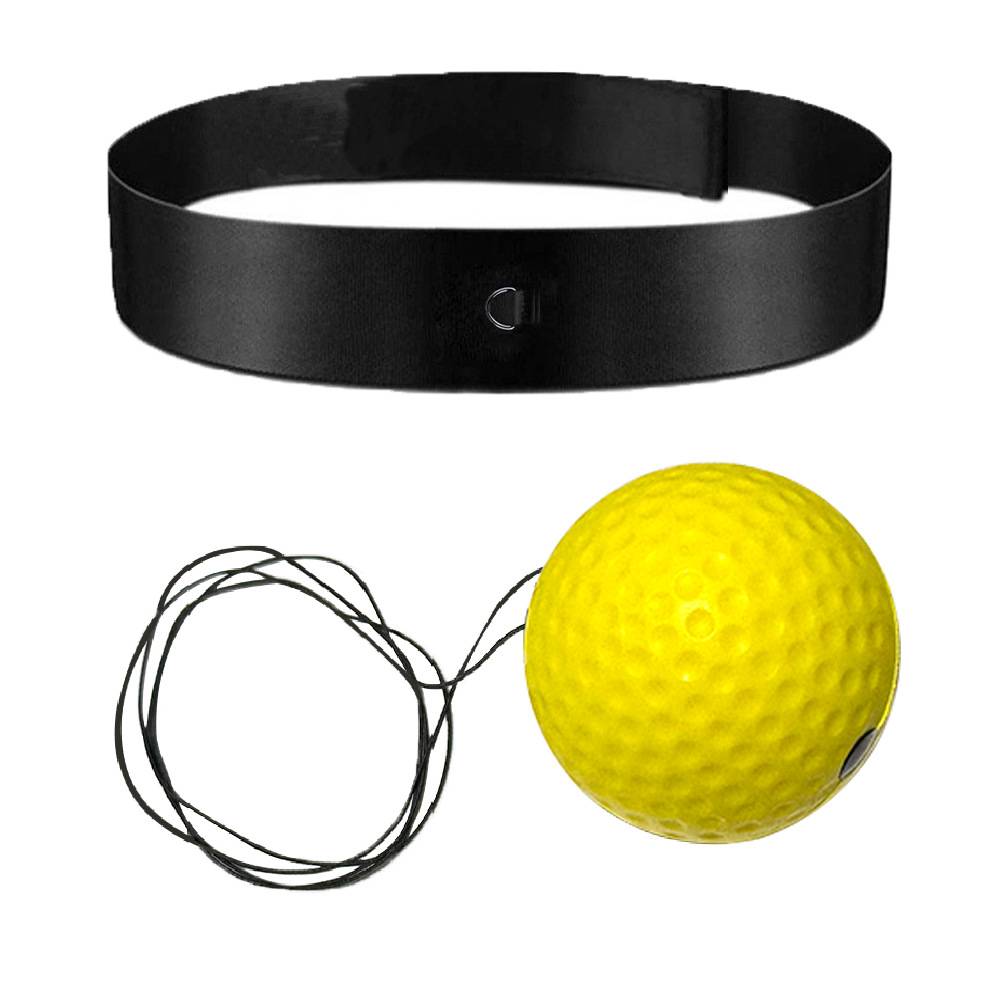 knitted headband + yellow softball + line