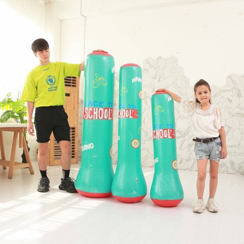 Trainer airbags blow up children's inflatable boxing poles