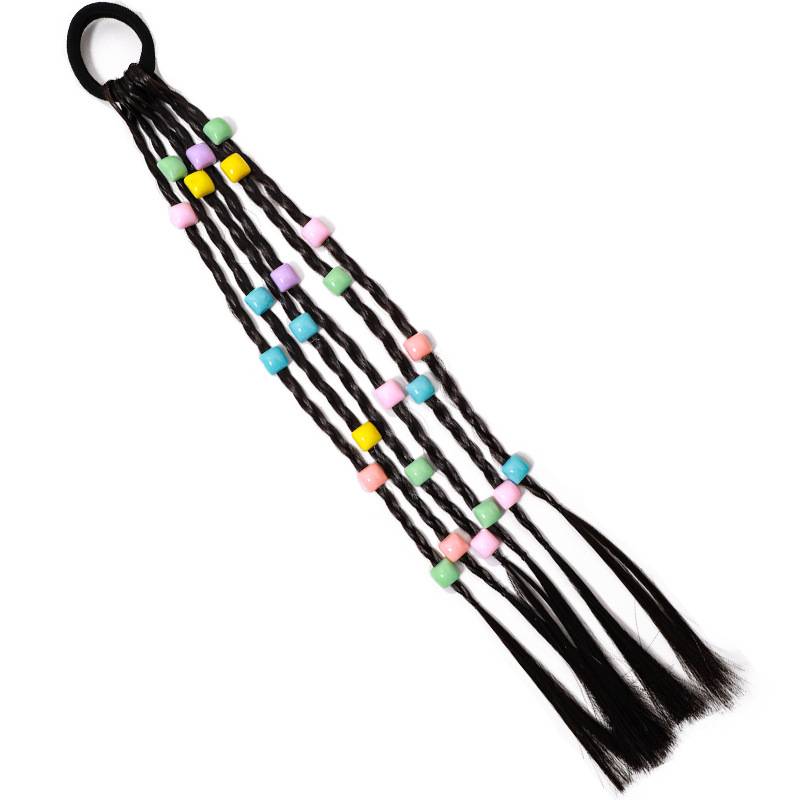 Girl sweet boxing braid Children's hair decoration tie horsetail rubber band girl wig braid to make head rope headwear