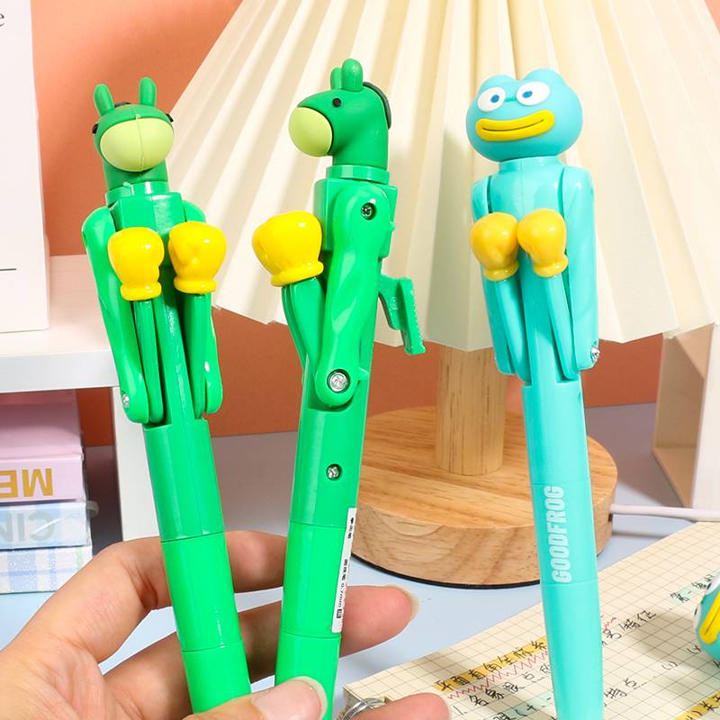 Green Code Boxing Pen Xiaoli Creative Pensing Pen Primary School Student Condition Pen cute oil pen fun decompression pen
