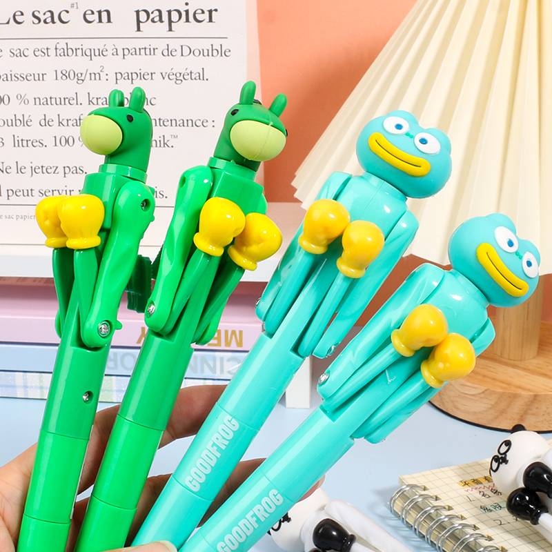 Two green horses and a green frog