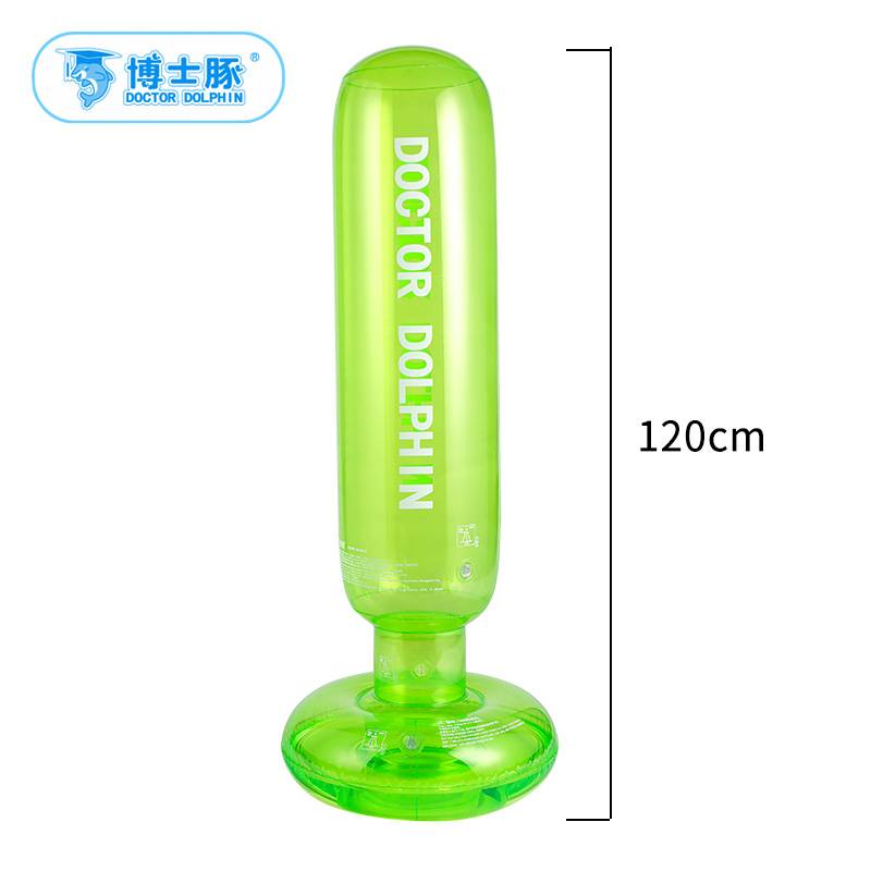 Transparent green boxing does not fall down on the bottom - with water (with foot pumps)