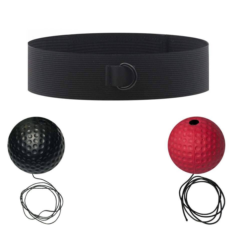 Knitted headband + black softball + red hardball