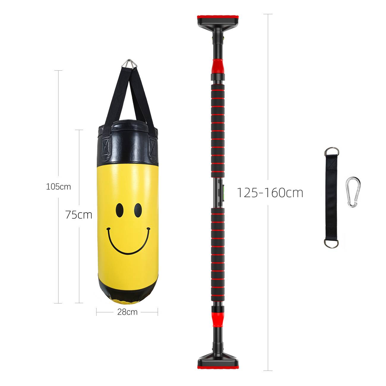 Smiley sandbag + single bar (125-160 cm)