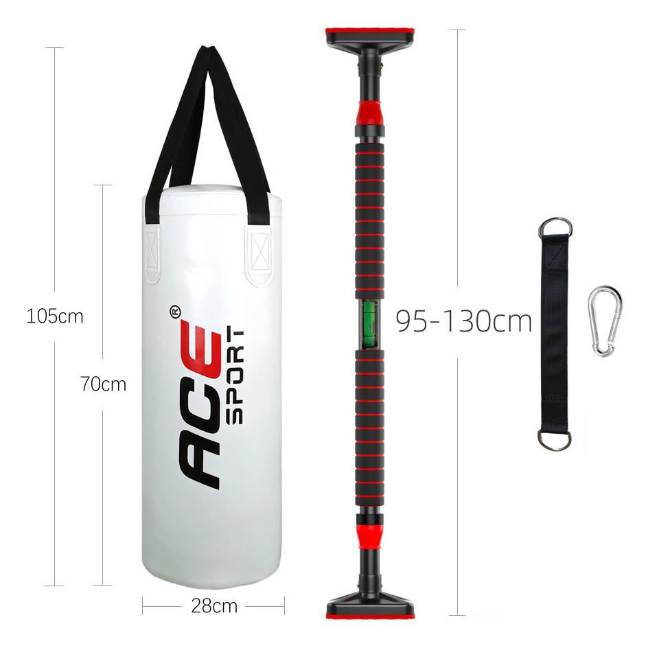 White sandbag + single bar (95-130 cm)