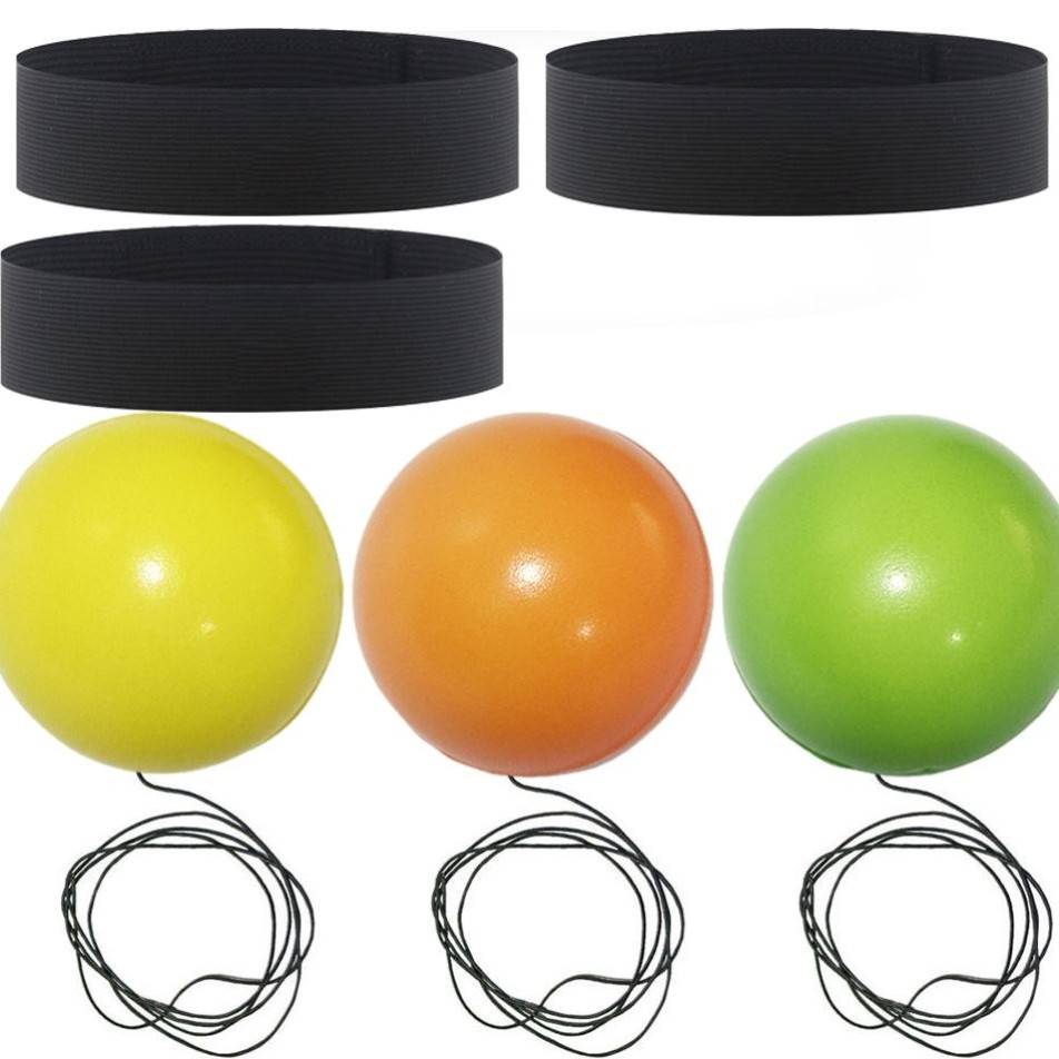 Yellow ball + green ball + orange ball + three heads to wear