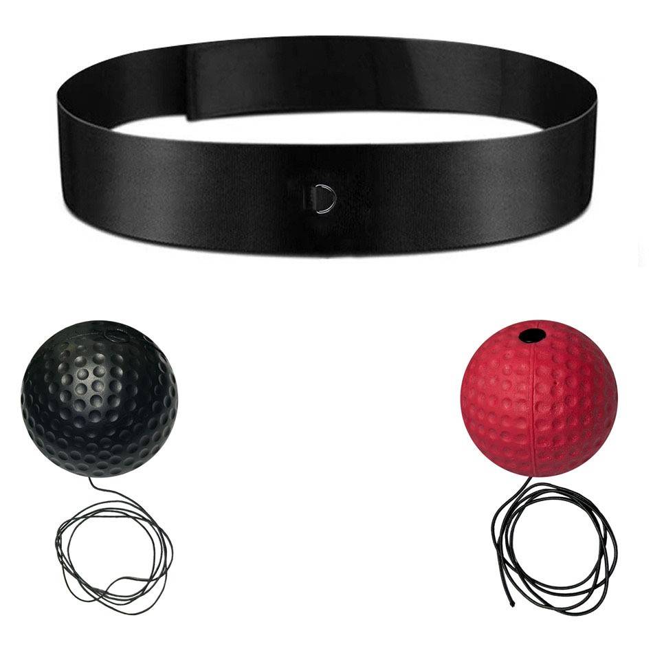 Knitted headband + black softball + red hardball