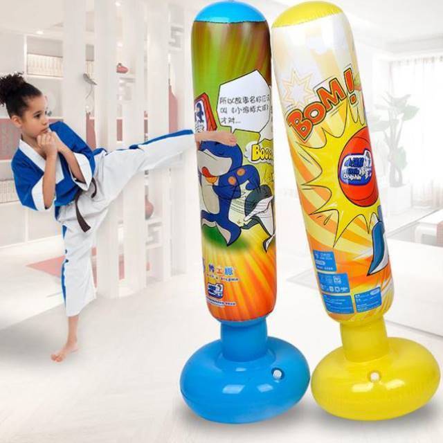 Spot to combat inflatable boxing Children boxing sandbags inflatable fighting standing bag without strike pillar thickened children