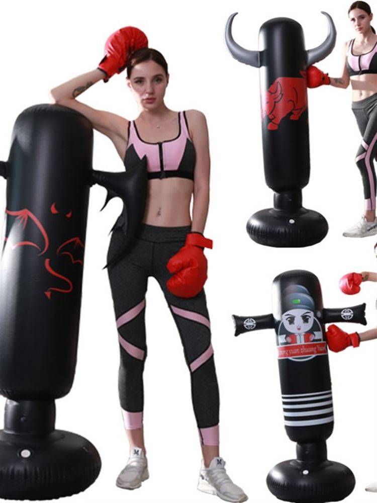 The new inflatable boxing column PVC thick children's tumbler adult fighting column venting fitness sandbags cross -border