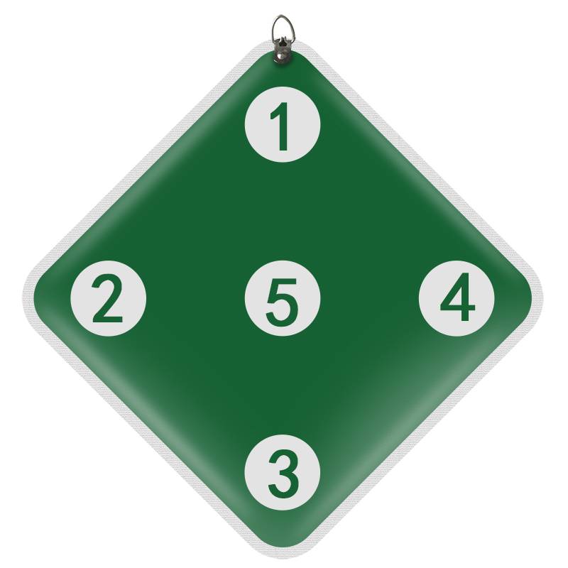 Emerald green double-sword target