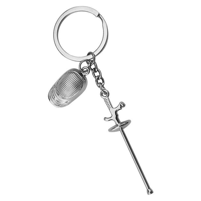 Creative small gift fencing keychain pendant pendant Paris souvenirs flower sword sword sword sword heavy sword sports small pendant