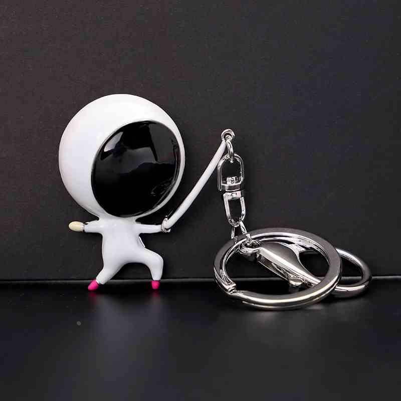 Creative Sports Fencing Villager Key Buckle Stellar Custom Club to Memorial Business Children's Day Gift Chain