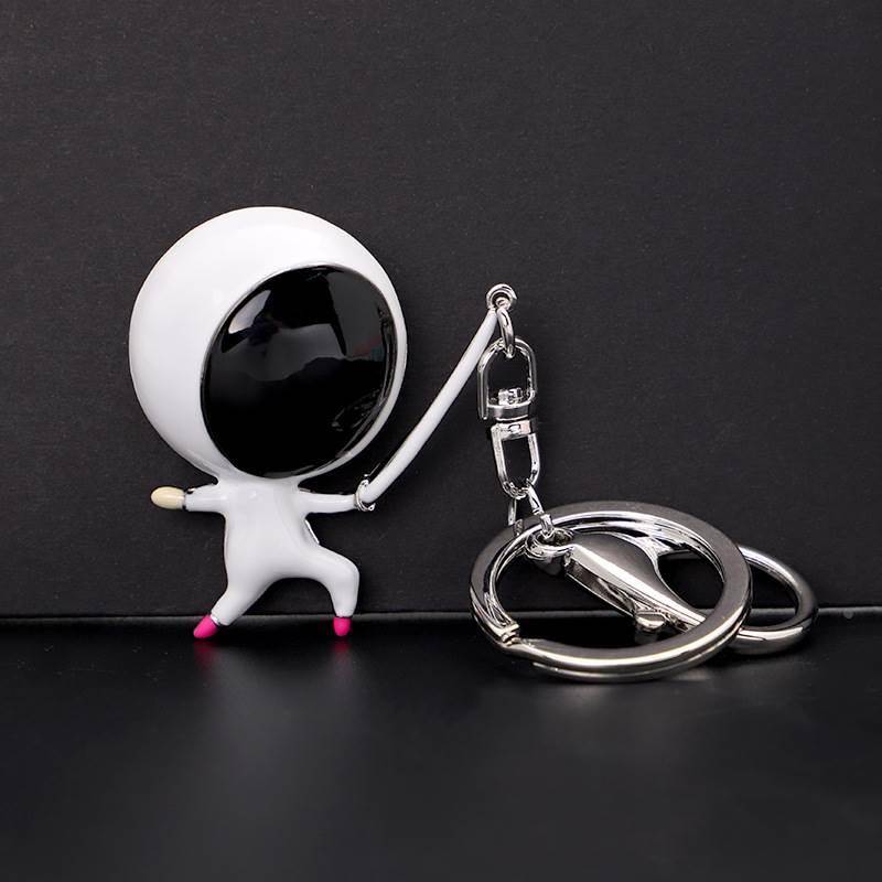 Creative Sports Fencing Villager Key Buckle Stellar Custom Club to Memorial Business Children's Day Gift Chain