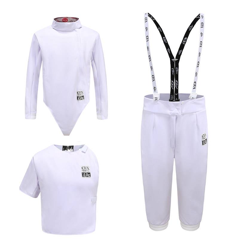 CFA certified adult children's thickened competition training fencing clothing heavy flower sacrifice three -piece set 450N900 protection