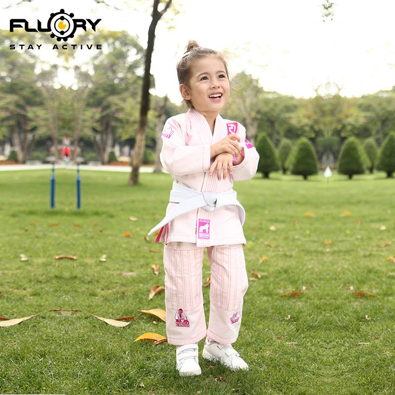 Fluory fire base Brazil Jiu -Jitsu drooling men and women cute embroidery bjj gi Judo clothing children's professional training suit
