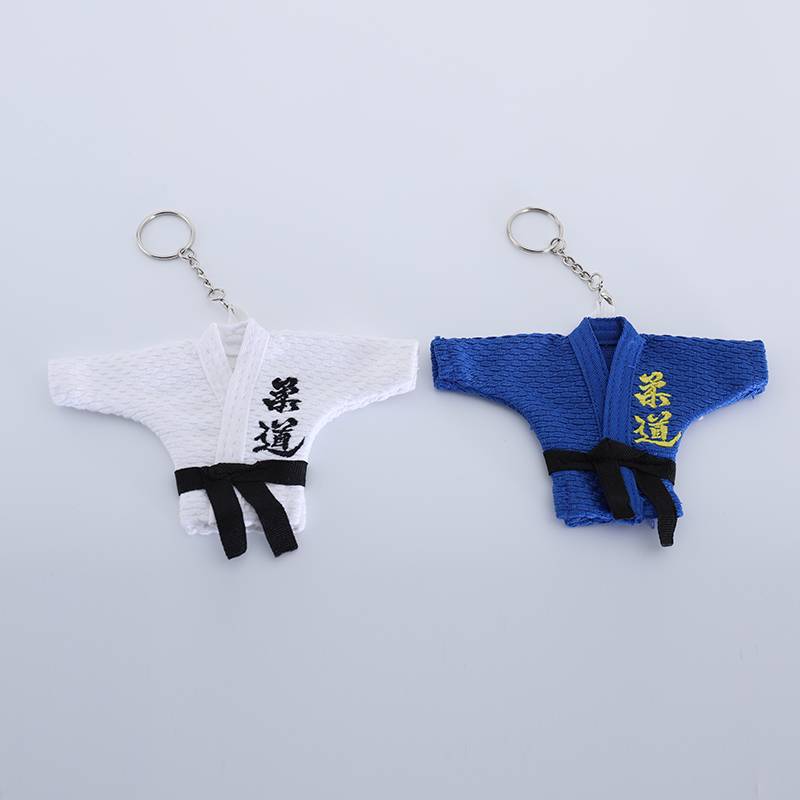 Judo keychain small pendant white blue juvenue keychain buckle accessories accessory accessories small gift gifts