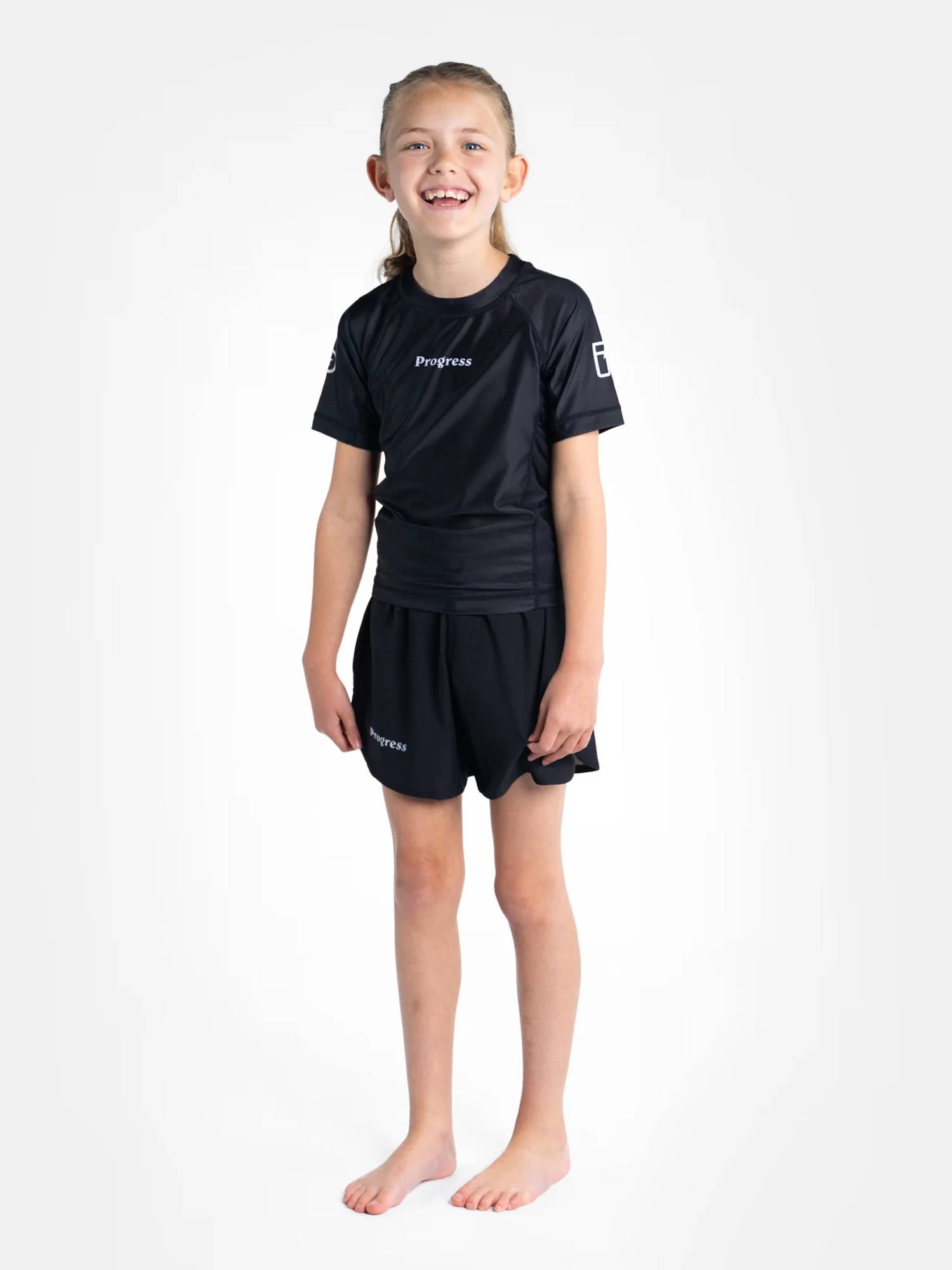 Progressjj spot children's anti -grinding clothes black no -packed clothing Brazilian Jiu -Jitsu official direct operation