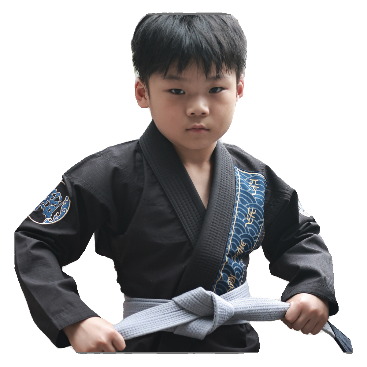 Warriors Guofeng Design Pingbu Qingyun Brazil Jiu -Jitsu Dao Children's Ultra -thin Summer Training