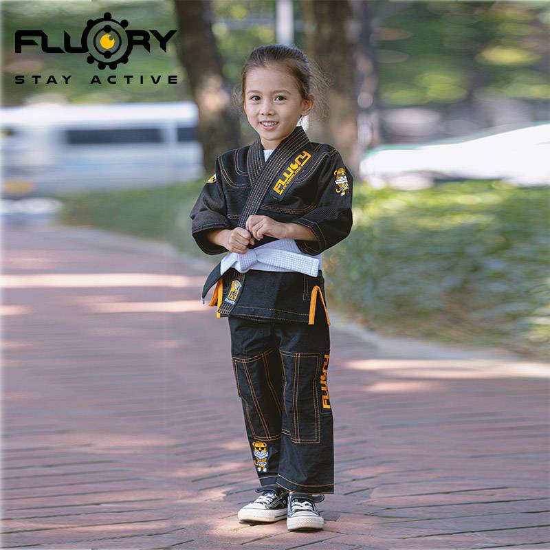 FLUORY Fire Blood Brazil Jiu -Jitsu Taoism Girls' Wudao clothes bjj gi Judo clothes children's professional training suit